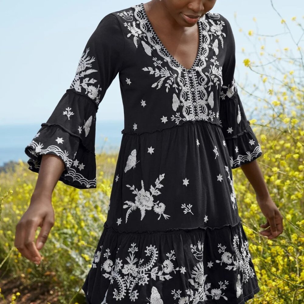 Johnny Was Arzella Knit Easy Tiered Dress - 2X